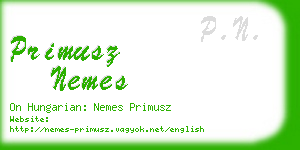 primusz nemes business card